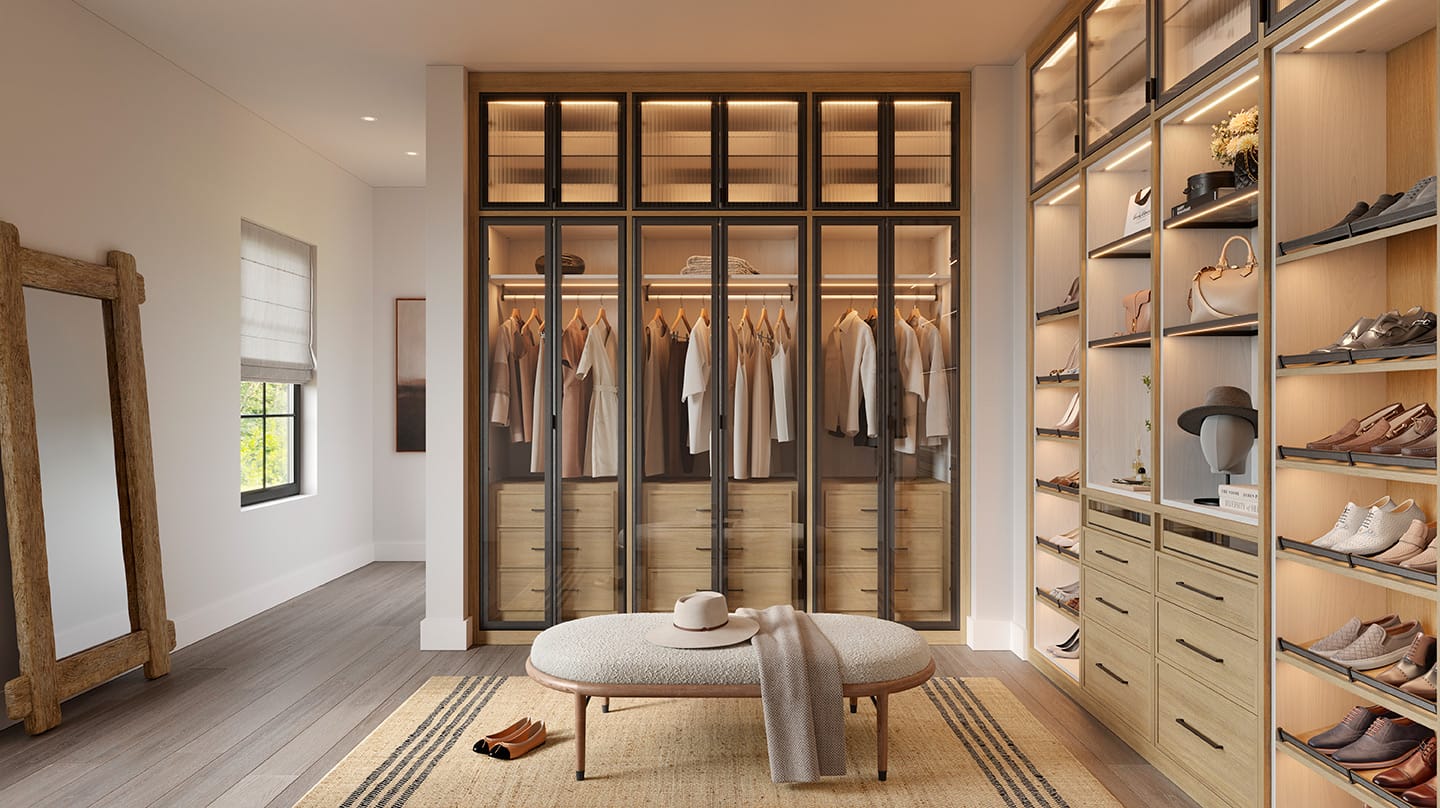 Design the wardrobe closet of your dreams with stunning finishes and details from California Closets